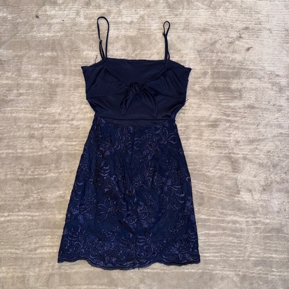 Lucy in the Sky Navy Blue Lace Dress - Picture 1 of 2